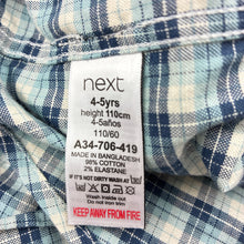 Load image into Gallery viewer, Boys Next, check cotton blend long sleeve shirt, EUC, size 4-5,  