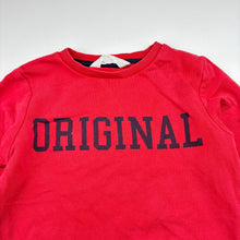 Load image into Gallery viewer, Boys H&amp;M, red cotton blend fleece lined sweater, wash fade, FUC, size 3-4,  