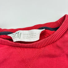 Load image into Gallery viewer, Boys H&amp;M, red cotton blend fleece lined sweater, wash fade, FUC, size 3-4,  