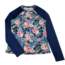 Load image into Gallery viewer, Girls Piping Hot, floral long sleeve rashie top, EUC, size 12,  