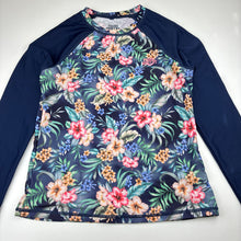 Load image into Gallery viewer, Girls Piping Hot, floral long sleeve rashie top, EUC, size 12,  