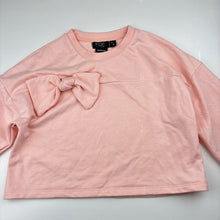 Load image into Gallery viewer, Girls Disney, Minnie Mouse and Daisy Duck pink cropped sweater, bow detail, GUC, size 8,  