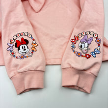 Load image into Gallery viewer, Girls Disney, Minnie Mouse and Daisy Duck pink cropped sweater, bow detail, GUC, size 8,  