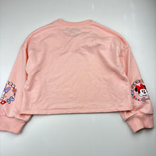 Load image into Gallery viewer, Girls Disney, Minnie Mouse and Daisy Duck pink cropped sweater, bow detail, GUC, size 8,  