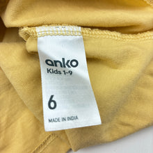 Load image into Gallery viewer, Boys Anko, yellow cotton long sleeve t-shirt, minor marks, FUC, size 6,  