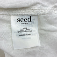 Load image into Gallery viewer, Boys Seed, white linen long sleeve shirt, EUC, size 3,  