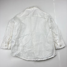 Load image into Gallery viewer, Boys Seed, white linen long sleeve shirt, EUC, size 3,  