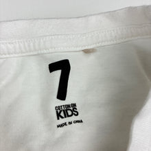 Load image into Gallery viewer, Girls Cotton On, white cotton blend sequin t-shirt, EUC, size 7,  