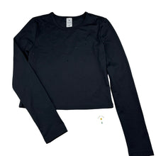 Load image into Gallery viewer, Girls Target, black cropped long sleeve t-shirt, EUC, size 12,  