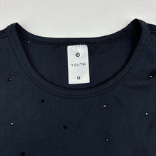 Load image into Gallery viewer, Girls Target, black cropped long sleeve t-shirt, EUC, size 12,  