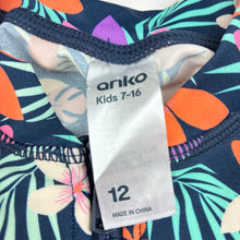 Load image into Gallery viewer, Girls Anko, floral long sleeve zip up rashie top, EUC, size 12,  
