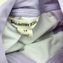 Load image into Gallery viewer, Girls Country Road, lavender zip rashie suit / swim one-piece, GUC, size 14,  