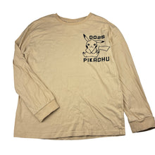 Load image into Gallery viewer, Unisex Pokémon, Pikachu beige cotton long sleeve t-shirt, minor marks, FUC, size 12,  