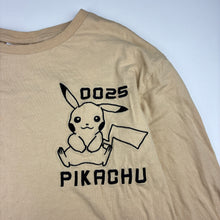 Load image into Gallery viewer, Unisex Pokémon, Pikachu beige cotton long sleeve t-shirt, minor marks, FUC, size 12,  