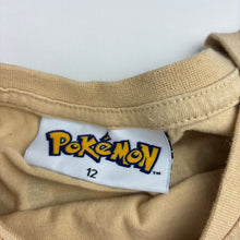 Load image into Gallery viewer, Unisex Pokémon, Pikachu beige cotton long sleeve t-shirt, minor marks, FUC, size 12,  