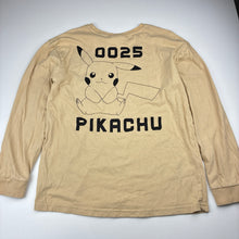 Load image into Gallery viewer, Unisex Pokémon, Pikachu beige cotton long sleeve t-shirt, minor marks, FUC, size 12,  