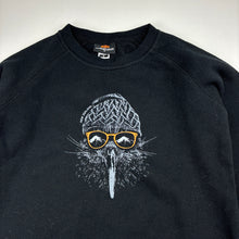 Load image into Gallery viewer, Unisex globalculture, black cotton blend fleece lined sweater, New Zealand, EUC, size 6,  