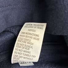 Load image into Gallery viewer, Unisex KID, navy cotton blend fleece lined hoodie, EUC, size 12,  
