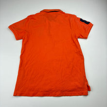 Load image into Gallery viewer, Boys GIORDANO Jnr, orange cotton polo top, mark back left sleeve, FUC, size 6-7,  
