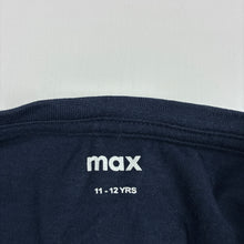 Load image into Gallery viewer, Unisex Max, navy cotton long sleeve t-shirt, GUC, size 11-12,  