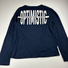 Load image into Gallery viewer, Unisex Max, navy cotton long sleeve t-shirt, GUC, size 11-12,  