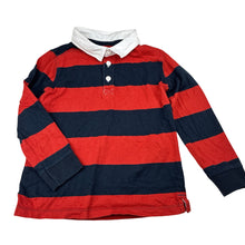 Load image into Gallery viewer, Boys Anko, striped cotton long sleeve polo top, GUC, size 6,  