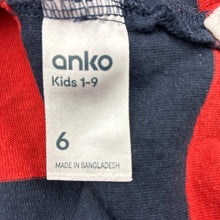 Load image into Gallery viewer, Boys Anko, striped cotton long sleeve polo top, GUC, size 6,  