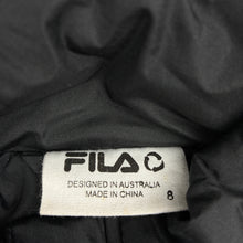 Load image into Gallery viewer, Unisex FILA, black zip hooded puffer jacket, EUC, size 8,  