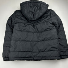 Load image into Gallery viewer, Unisex FILA, black zip hooded puffer jacket, EUC, size 8,  