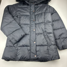 Load image into Gallery viewer, Girls Target, black hooded puffer jacket, faux fur trim, EUC, size 10,  