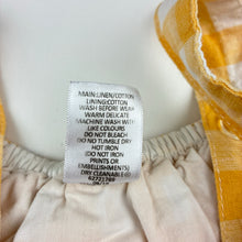 Load image into Gallery viewer, Girls Target, check linen blend ruffle top, EUC, size 6,  