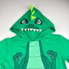 Load image into Gallery viewer, Unisex Anko, dinosaur cotton hooded top, EUC, size 9,  