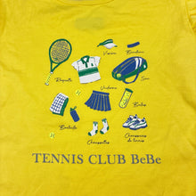 Load image into Gallery viewer, Girls BeBe, yellow ruffle tennis t-shirt, EUC, size 6,  