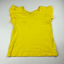 Load image into Gallery viewer, Girls BeBe, yellow ruffle tennis t-shirt, EUC, size 6,  
