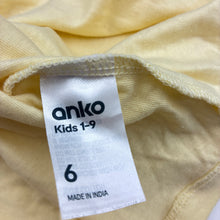 Load image into Gallery viewer, Girls Anko, yellow floral cotton floral t-shirt, EUC, size 6,  