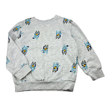 Load image into Gallery viewer, Unisex Bluey, grey Bluey cotton blend fleece lined sweater, GUC, size 4,  