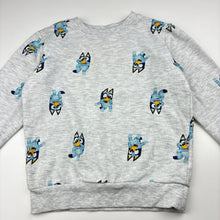 Load image into Gallery viewer, Unisex Bluey, grey Bluey cotton blend fleece lined sweater, GUC, size 4,  