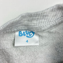 Load image into Gallery viewer, Unisex Bluey, grey Bluey cotton blend fleece lined sweater, GUC, size 4,  