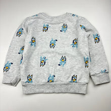 Load image into Gallery viewer, Unisex Bluey, grey Bluey cotton blend fleece lined sweater, GUC, size 4,  