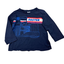 Load image into Gallery viewer, Boys Target, navy racing car cotton long sleeve t-shirt, wash fade, FUC, size 3,  