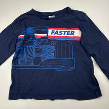 Load image into Gallery viewer, Boys Target, navy racing car cotton long sleeve t-shirt, wash fade, FUC, size 3,  