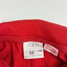 Load image into Gallery viewer, Unisex Zara, red cotton polo top, GUC, size 5-6,  
