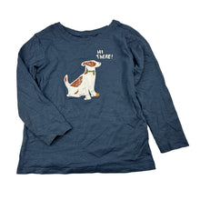 Load image into Gallery viewer, Unisex Anko, blue cotton long sleeve t-shirt, dog, GUC, size 4,  
