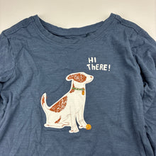 Load image into Gallery viewer, Unisex Anko, blue cotton long sleeve t-shirt, dog, GUC, size 4,  