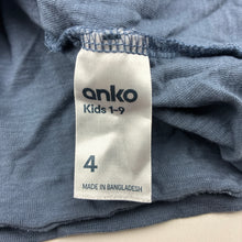 Load image into Gallery viewer, Unisex Anko, blue cotton long sleeve t-shirt, dog, GUC, size 4,  