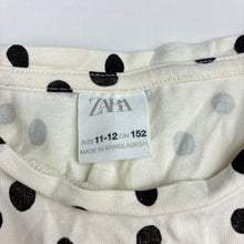 Load image into Gallery viewer, Girls Zara, cream polka dots long sleeve t-shirt, wash fade, FUC, size 11-12,  