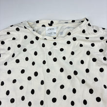 Load image into Gallery viewer, Girls Zara, cream polka dots long sleeve t-shirt, wash fade, FUC, size 11-12,  