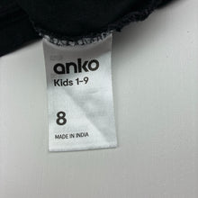 Load image into Gallery viewer, Unisex Anko, plain black cotton t-shirt, EUC, size 8,  
