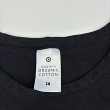 Load image into Gallery viewer, Girls Target, black butterfly organic cotton blend t-shirt, EUC, size 14,  
