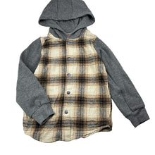 Load image into Gallery viewer, Boys Tilt, check cotton blend hooded shirt, EUC, size 5,  